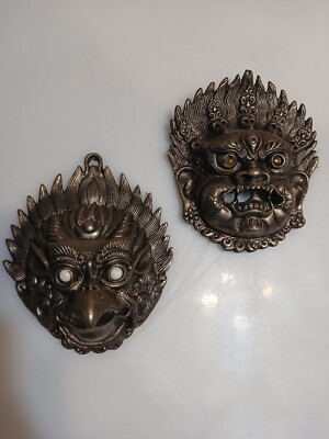 Chinese Fu Dog & Bird/Man Metal Wall Decor 