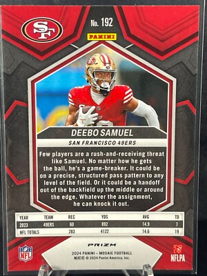 2024 Mosaic Deebo Samuel Reactive Blue Mosaic Prizm #192 | eBay