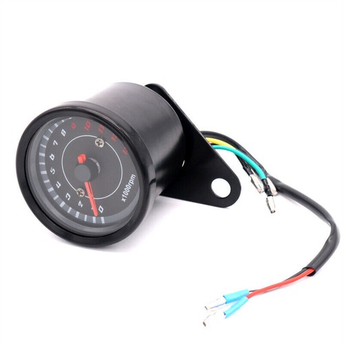 DC 12V Motorcycle Tachometer 13000RPM Tacho Gauge Led Backlight Black for Harley - Picture 3 of 6