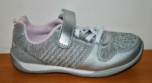 Stride Rite Girls' Made2Play Avery Silver Hook & Loop Sneakers - Size 11.5 Wide