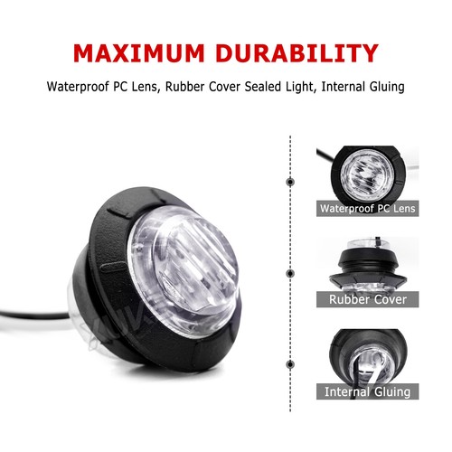 10pz Luce di posizione LED luce di contorno luce di posizione bianca indicatori di direzione 24V-12V - Foto 2 di 11