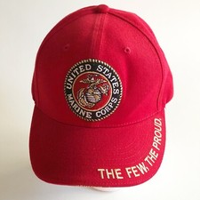 Official United States Marine Corps Hat Cap The Few The Proud Red Clean
