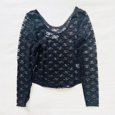 BNWT Brandy Melville/John Galt Black Lace Long Sleeve T-shirt ♡ x 14 
