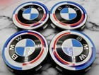BMW ALLOY WHEEL 50th ANNIVERSARY CENTRE CAPS 68mm SET OF 4