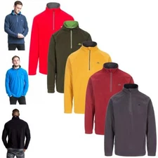 Mens Trespass Blackford Microfleece Pull Over Zip Neck Warm Fleece Top