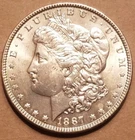 1887 P Morgan Silver Dollar Liberty Head One Dollar coin UNC BU UNCIRCULATED !