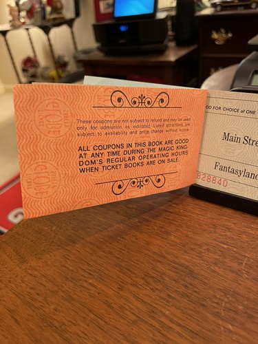 Vintage Walt Disney World Tickets, Magic Kingdom PartialTicket Booklet - Picture 7 of 12