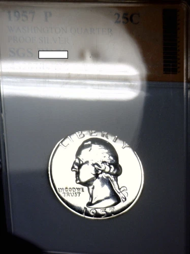1957 GEM PROOF SILVER Washington Quarter Coin SUPERB FLASHY PRF LOT #7  NR