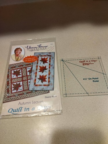 Quilt in A Day Autumn Leaves with 4 1/2" On Point Ruler by Eleanor Burns