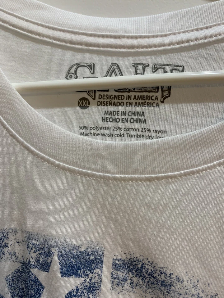 "Camiseta GALT blanca gráfica patriótica XXL manga corta axila 26"" nueva con etiquetas" Foto 2 de 4