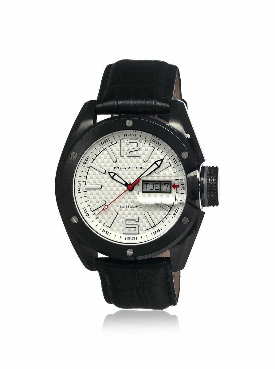 NEW Morphic MPH1605 Mens M16 Collection Polished Silver Tone Black