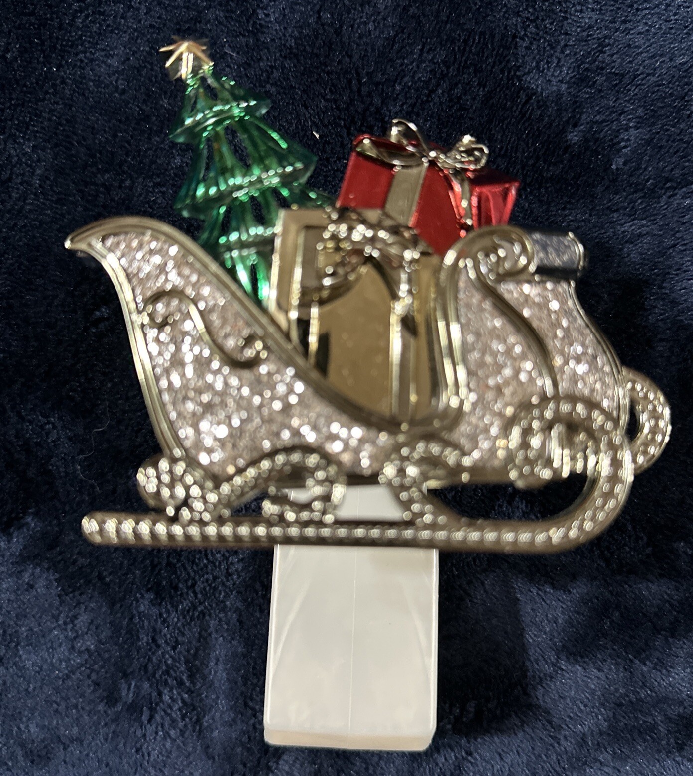 Bath and Body Works Sled Wallflower Plug in Christmas Tree Nightlight Sleigh-image