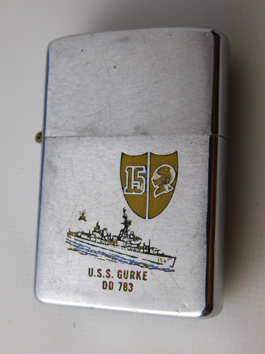 ZIPPO LIGHTER VINTAGE USS GURKE DD783 DEYSTROYER 2 SIDED ACE ZIPPO LIGHTER VINTAGE USS GURKE DD783 DEYSTROYER 2 SIDED ACE