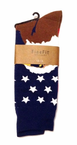 USA AMERICAN FLAG EAGLE UNITED STATES PATRIOTIC STARS STRIPES MENS CREW SOCKS - Picture 3 of 12