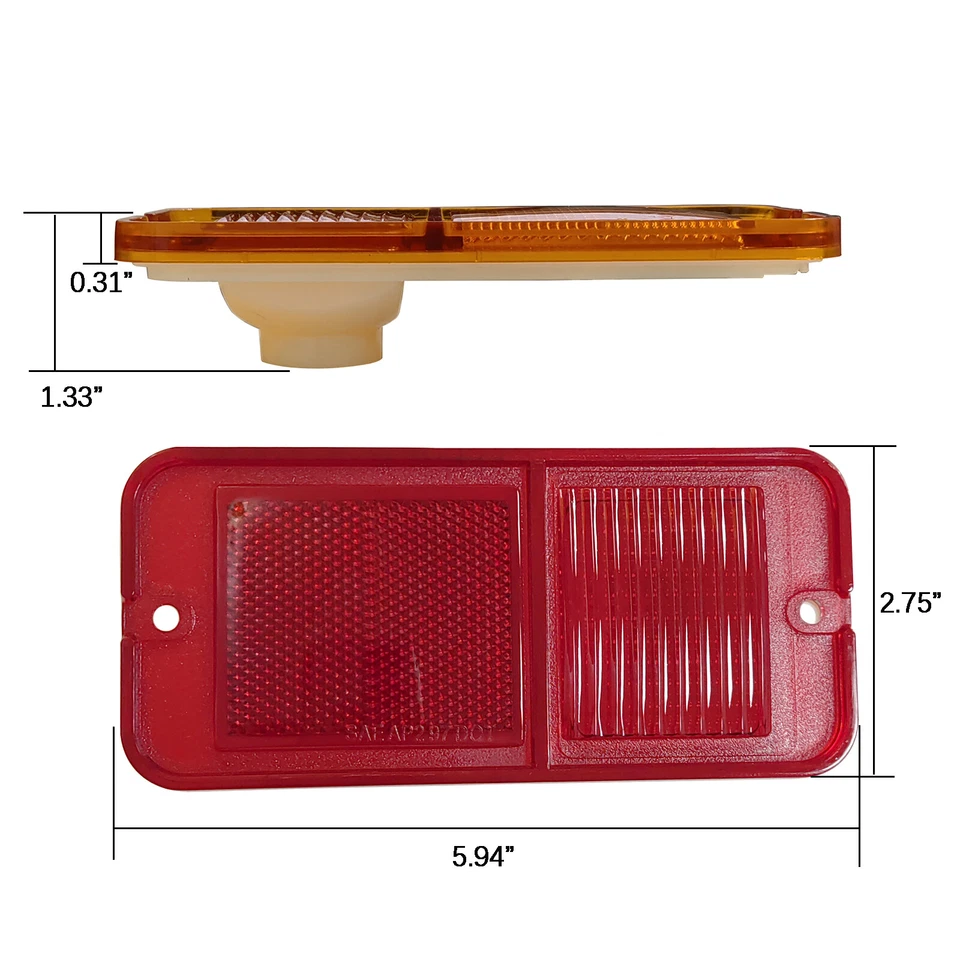 Front Rear Side Marker Turn Light For 1968-72 Chevy C10 GMC C15 C25 K15 Pickup Foto 4 de 4