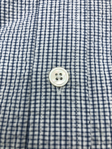 CHARLIE ALLEN Seersucker Cotton Shirt Navy/White Shirt, UK:16, UVP:175£! Neu mit Etikett - Bild 7 von 8