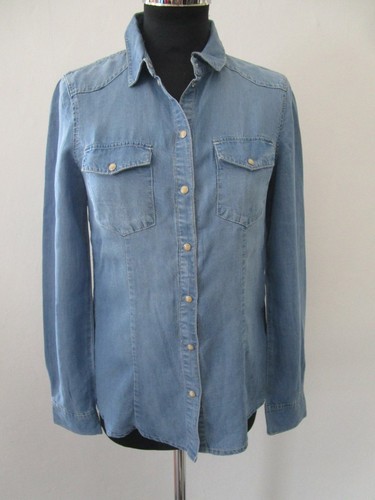 Vero Moda dünnes Jeanshemd Bluse Langarm blau Gr.XS (B55-22) | eBay