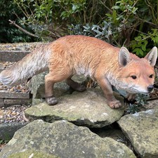 Vivid Arts Prowling Fox Real Life Garden Ornament Statue Fast Shipping Gift