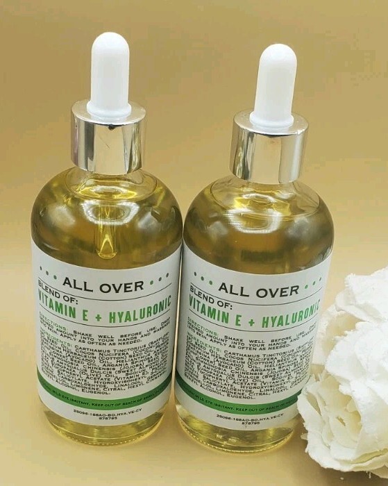 2~Hydrating & Soothing  Vitamin E + Hyaluronic Body Oil Coconut Verbena 8 fl New