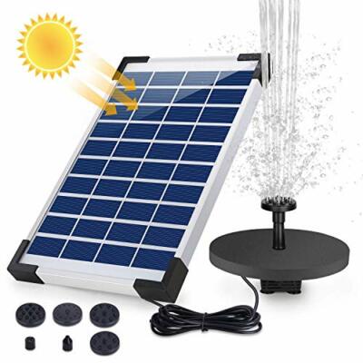 Solarbetriebener Wasserbrunnen - Schwimmbrunnen mit Ersatzbatterie