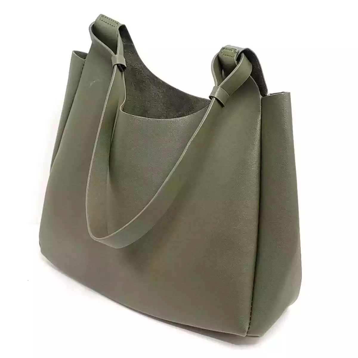 Neiman Marcus Vegan Green Faux Leather Tote