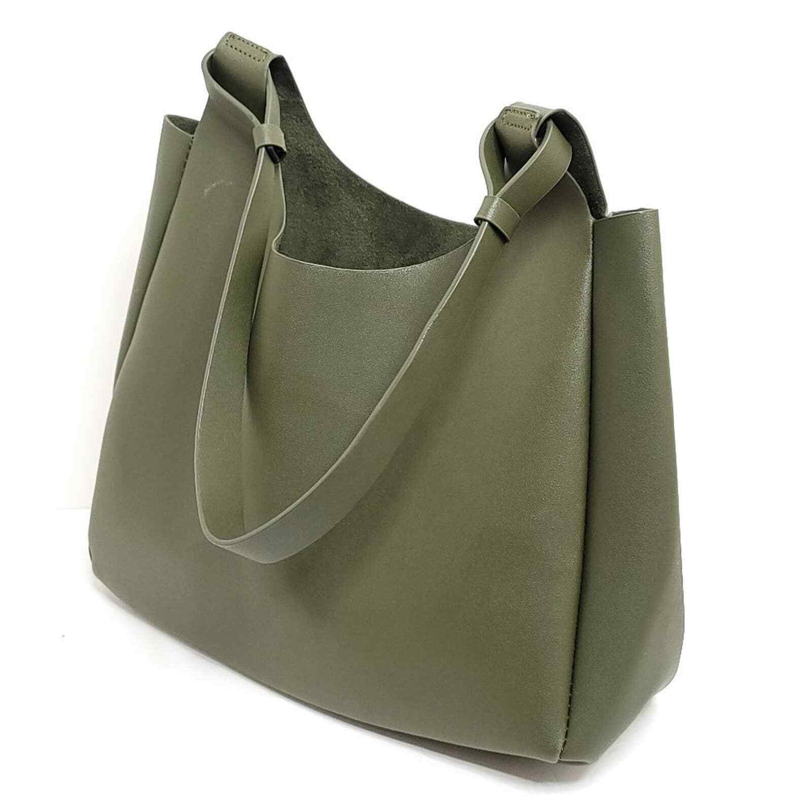 Neiman Marcus Vegan Green Faux Leather Tote | eBay