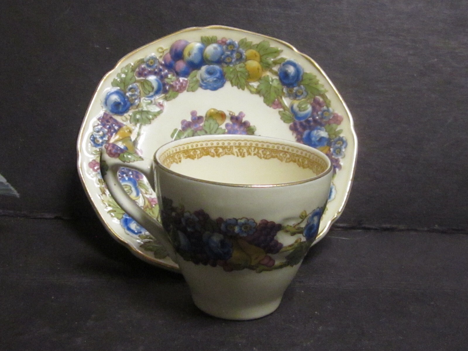Vintage England Crown Ducale FLORENTINE DEMITASSE CUP AND SAUCER SET eBay