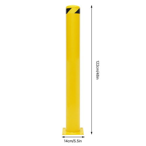2x 48" Safety Bollard Post Yellow Steel Safety Barrier for Entrance, Parking Lot - Picture 12 of 21