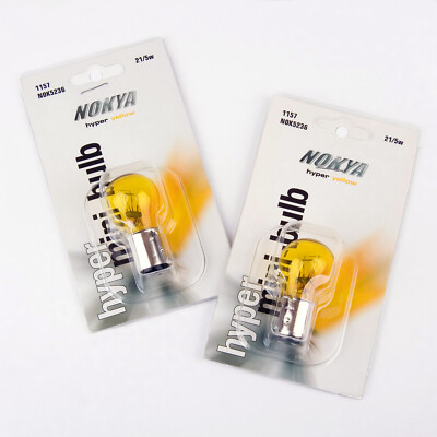 NOKYA 1157 BULB HYPER YELLOW 21/5W TURN SIGNAL/TAIL LIGHT NOK5236 QTY=2