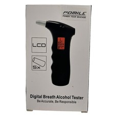 Digital Breath Alcohol Tester Breathalyzer 5 Mouthpieces Travel Size