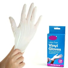 2x 18Pk Vinyl Gloves Latex Free For Cooking Cleaning Gardening  Beauty therapy
