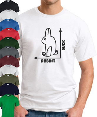 RABBIT DUCK GRAPH OPTICAL ILLUSION T-SHIRT - printed funny geeky maths science