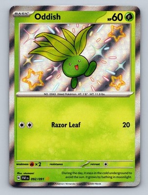 Oddish 092/091 Shiny Rare Paldean Fates Pokemon TCG Card NM | eBay