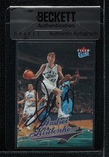 BAS 2004-05 Fleer Ultra Andrei Kirilenko #113 Seal of Authenticity Auto 3c7