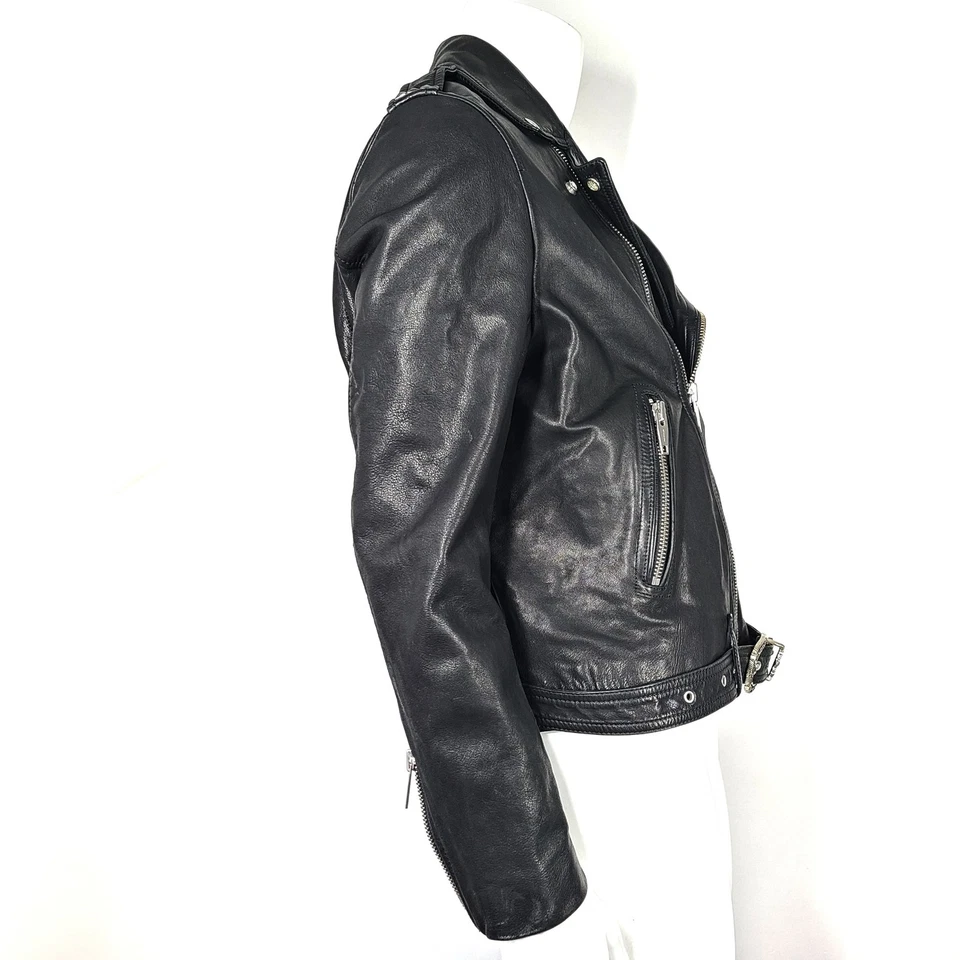 Chaqueta de moto de cuero negra para hombre THE KOOPLES talla M Foto 2 de 4