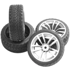 Share Goo 12mm Hex Wheel Rims & Rubber Tires for 1/10 RC On-Road Touring Flat