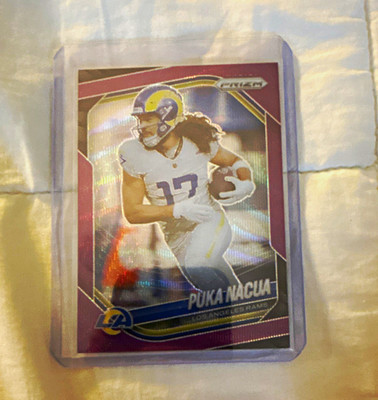 Panini 2025 Prizm Puka Nacua #205 Purple Prizm NFL Serial #/99 Rams