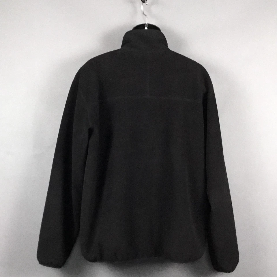 Lands End Fleece Jacket Mens XL Black Full Zip Mock Neck Pockets Regular Fit - Image 2 of 4