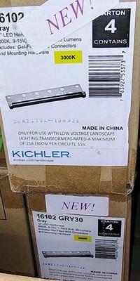 Kichler Landscape LED 12'' Wide Gray 3000K Hardscape Light (box of 4)