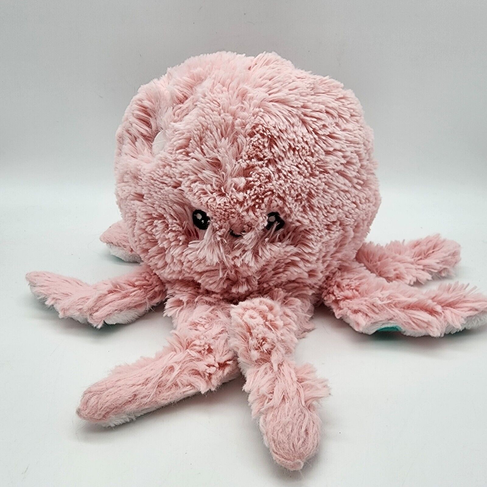 Squishable Pink Octopus Squid Plush 7" Teal Spots Fuzzy Stuffed Animal Toy 2017