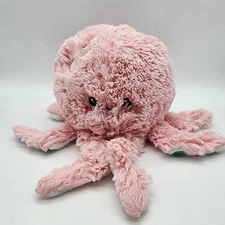 Squishable Pink Octopus Squid Plush 7" Teal Spots Fuzzy Stuffed Animal Toy 2017