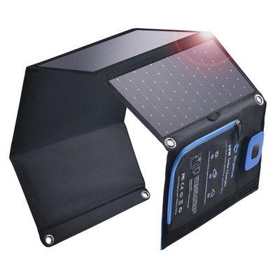 BigBlue 28W Tragbares Solar-Ladegerät mit Digital Amperemeter und IP44-Schutz