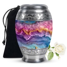 Dark Gold Abstract Memorial Large Urn For Adult Woman Man 10 Inch