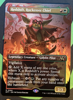Borderless REDSHIFT, ROCKETEER CHIEF mtg NM-M Aetherdrift 1 Rare MTG