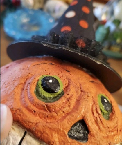 3 Stück Jack o Laterne in Hüten Kürbisse Halloween Tischdeko cool - Bild 16 von 22
