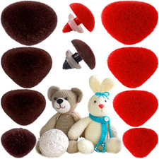 32Pcs Safety Noses for Amigurumi, 4 Sizes Plastic Craft Doll Noses with Washers,