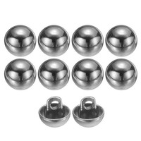 10 StüCk MetallknöPfe Zum NäHen,Rund,9Mm,Einzelloch,Zum Basteln,Silber
