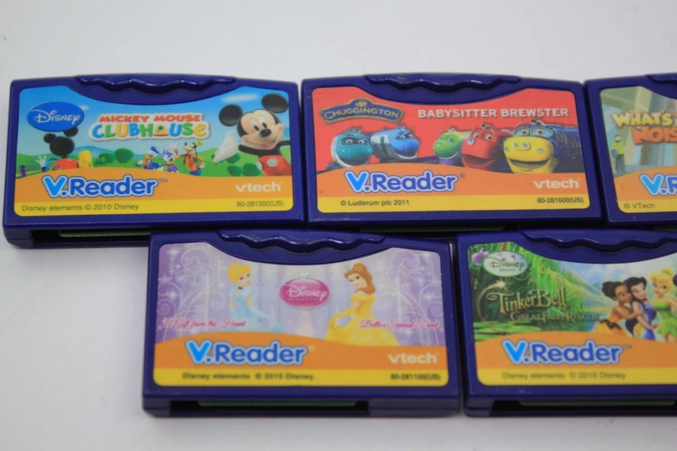 Lot 5  VTech V Reader Cartridges Games Chugginton Mickey TinkerBell & More - Image 3 of 4