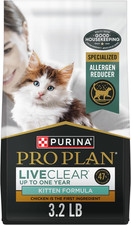 Purina Pro Plan Liveclear Dry Cat Food for Kittens Cat Allergen Reducer Chicken