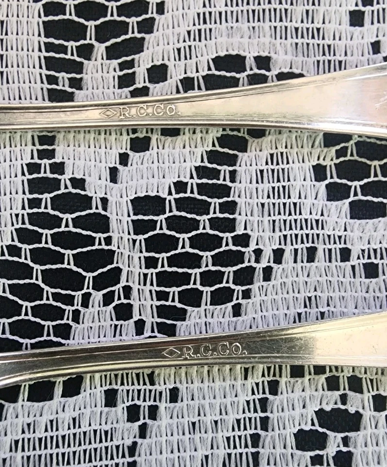 LOTE DE 2 CUCHARAS DE CAFÉ DEMITASSE MANCHESTER PLATEADAS "4 1/2" DE COLECCIÓN c1923☕️ Foto 2 de 4